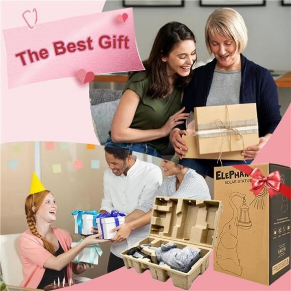 Elephant Statue for Garden Decor with Gift Appeal - Ideal Gifts (11" Elephant) - Picture 2 of 7